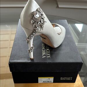 Badgley Mischka Ivory Embellished Heels